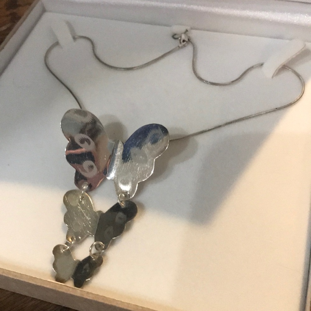 EUC Silver Butterfly Necklace